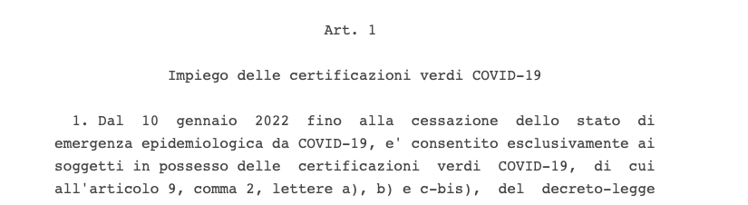 イタリアで今起きていること（緊急政令第229号）